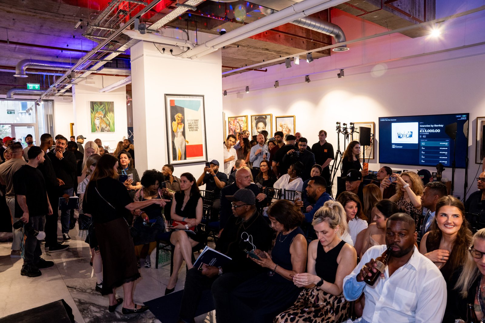 Celebrity guests and collectors attending the LAX.BID men’s mental-health auction in London